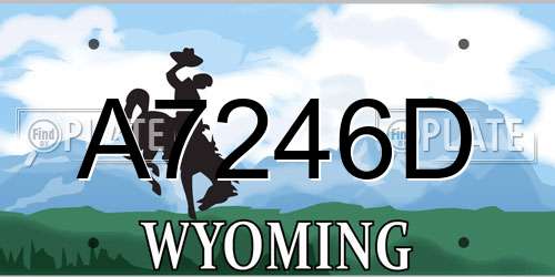 A7246D Wyoming License Plate