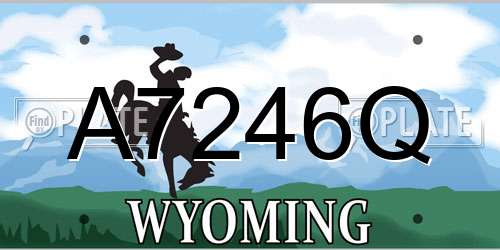 A7246Q Wyoming License Plate