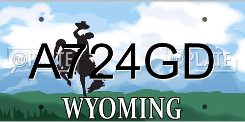 A724GD Wyoming License Plate