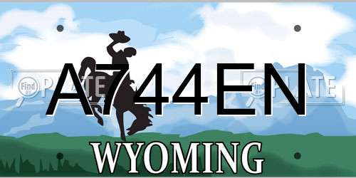 A744EN Wyoming License Plate