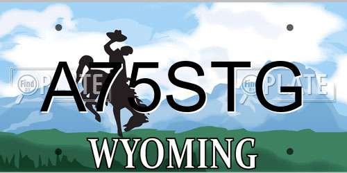 A75STG Wyoming License Plate