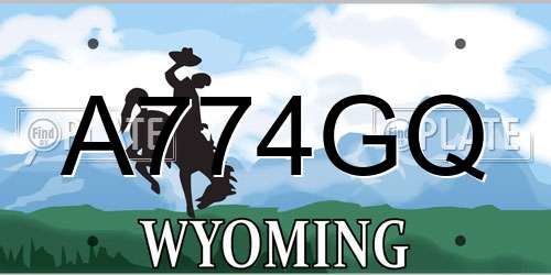 A774GQ Wyoming License Plate