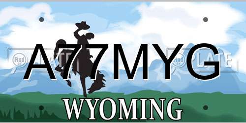 A77MYG Wyoming License Plate