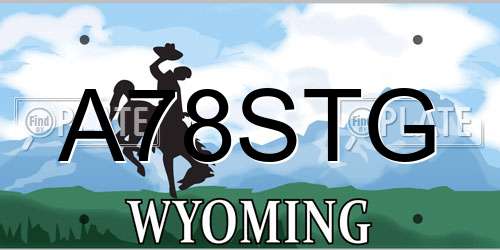 A78STG Wyoming License Plate