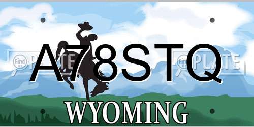 A78STQ Wyoming License Plate