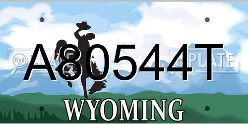 A80544T Wyoming License Plate