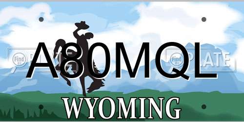 A80MQL Wyoming License Plate