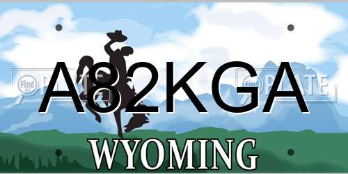 A82KGA Wyoming License Plate