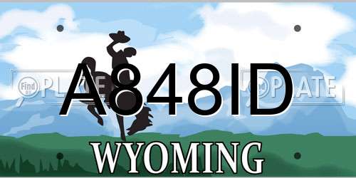 A848ID Wyoming License Plate