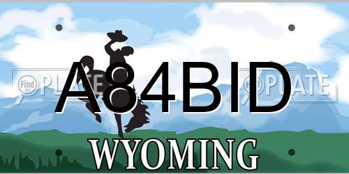 A84BID Wyoming License Plate