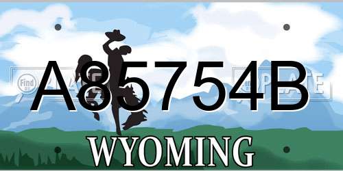 A85754B Wyoming License Plate