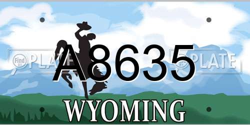 A8635 Wyoming License Plate