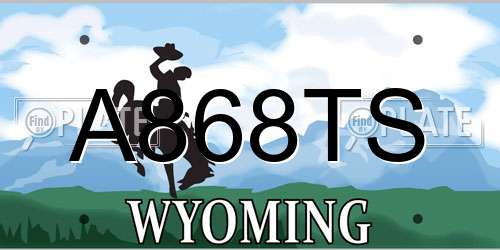 A868TS Wyoming License Plate