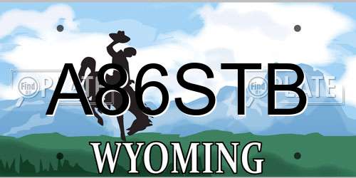 A86STB Wyoming License Plate