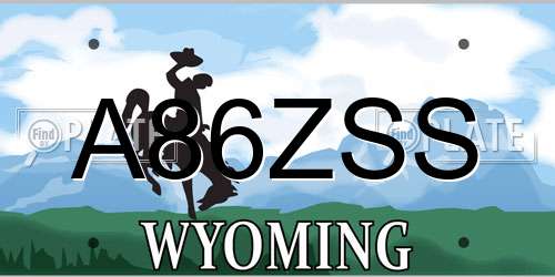 A86ZSS Wyoming License Plate