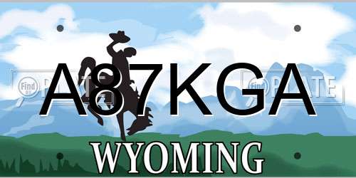A87KGA Wyoming License Plate