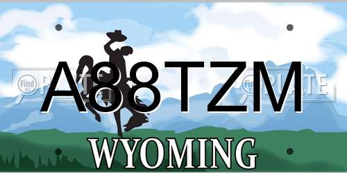 A88TZM Wyoming License Plate