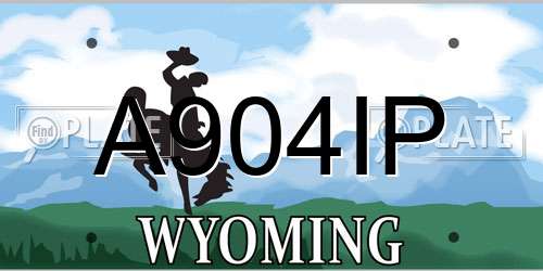 A904IP Wyoming License Plate