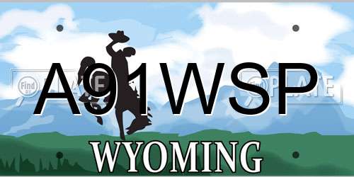 A91WSP Wyoming License Plate