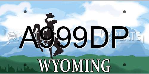 A999DP Wyoming License Plate