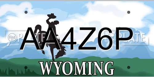 AA4Z6P Wyoming License Plate