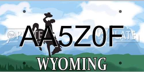 AA5Z0F Wyoming License Plate