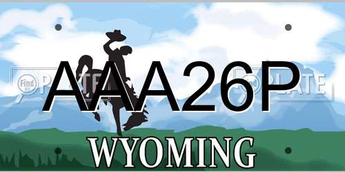 AAA26P Wyoming License Plate