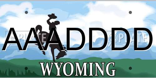 AAADDDD Wyoming License Plate