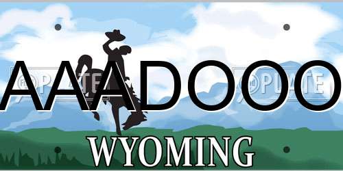 AAADOOO Wyoming License Plate