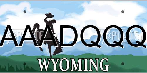 AAADQQQ Wyoming License Plate