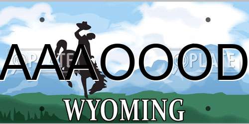 AAAOOOD Wyoming License Plate