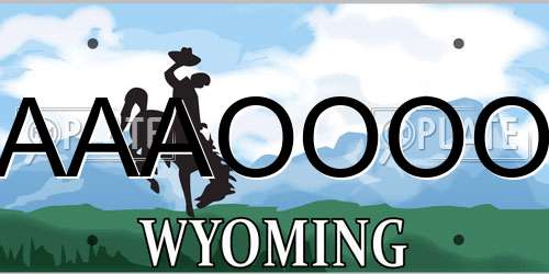AAAOOOO Wyoming License Plate