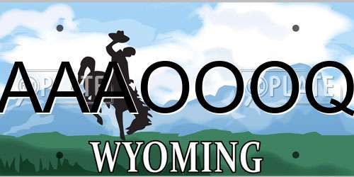 AAAOOOQ Wyoming License Plate