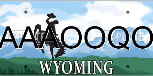 AAAOOQO Wyoming License Plate