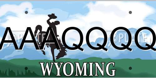 AAAQQQQ Wyoming License Plate