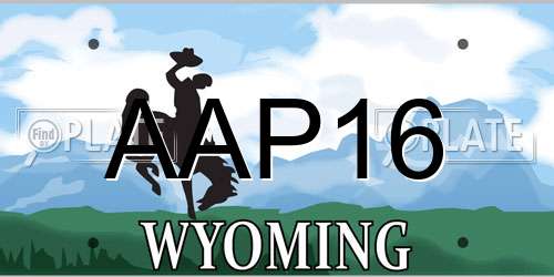 AAP16 Wyoming License Plate