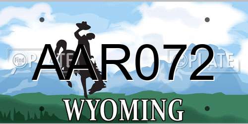 AAR072 Wyoming License Plate