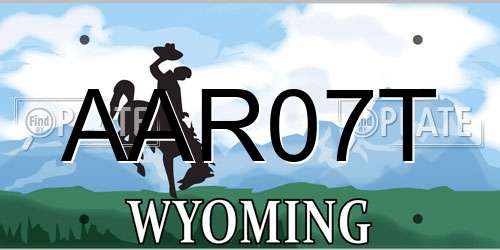 AAR07T Wyoming License Plate