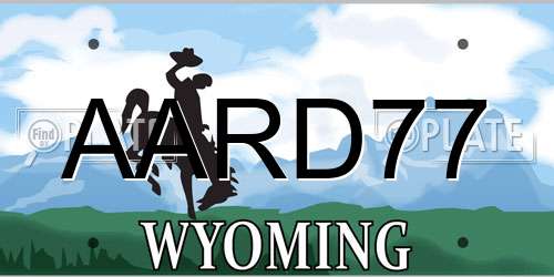 AARD77 Wyoming License Plate