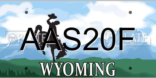 AAS20F Wyoming License Plate