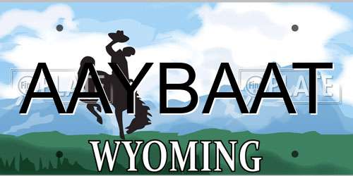 AAYBAAT Wyoming License Plate