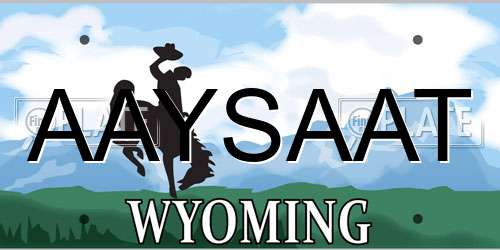 AAYSAAT Wyoming License Plate