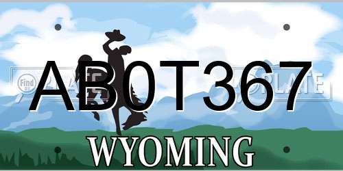 AB0T367 Wyoming License Plate