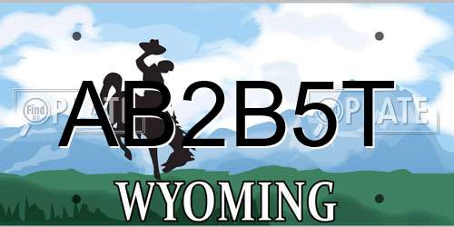 AB2B5T Wyoming License Plate
