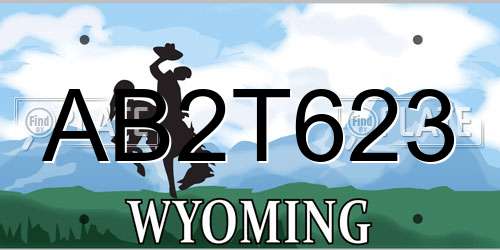 AB2T623 Wyoming License Plate