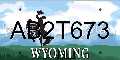 AB2T673 Wyoming License Plate