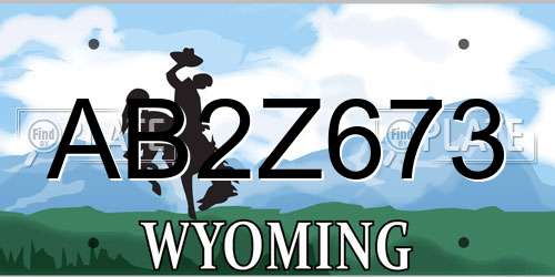 AB2Z673 Wyoming License Plate