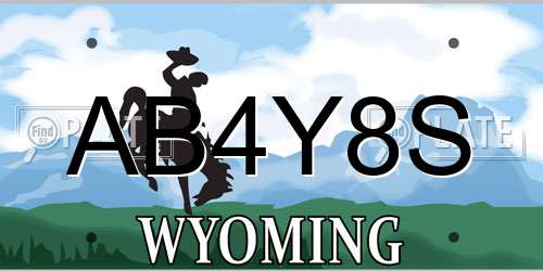 AB4Y8S Wyoming License Plate