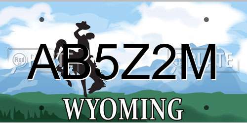 AB5Z2M Wyoming License Plate