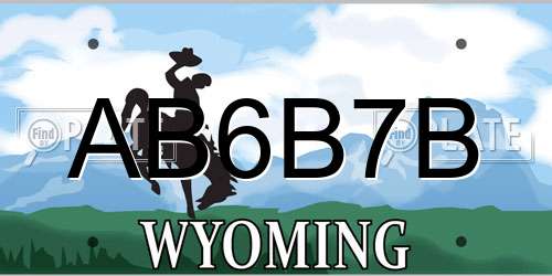 AB6B7B Wyoming License Plate